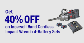 Ingersoll Rand Cordless Impact Wrench 4-Battery Sets